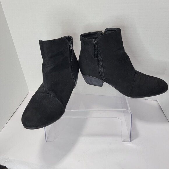 Women Nature Breeze Womens 9 Vegan Faux Suede Tasseled Zipper Bootie Ankle Boot - Picture 6 of 10